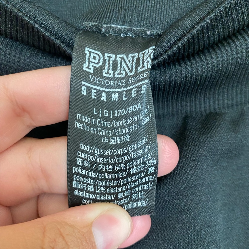 Victoria Secret pink Large seamless black leggings - Picture 2 of 5